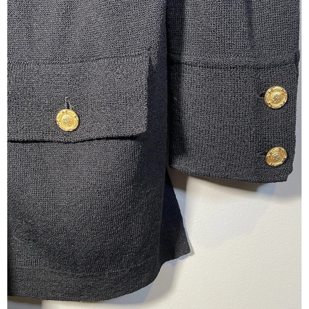Classiques Entier Sweater Blazer XS Black Wool Military Gold Crest Buttons - Picture 3 of 9